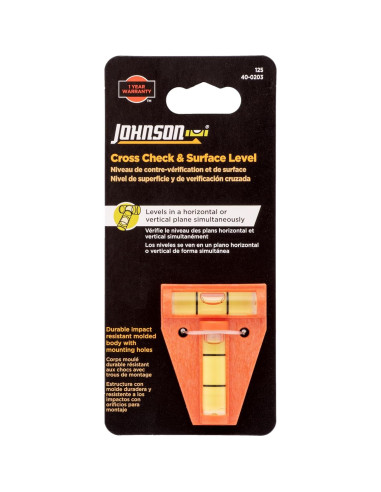 Nivel de Comprobación Cruzada Johnson 125 Naranja 1 Nivel