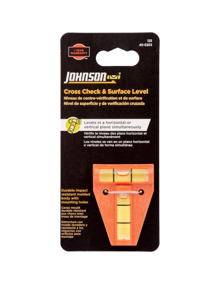 Nivel de Comprobación Cruzada Johnson 125 Naranja 1 Nivel