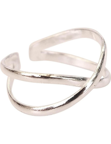 Anillo ajustable de plata esterlina 925 MiYa - Cruzada