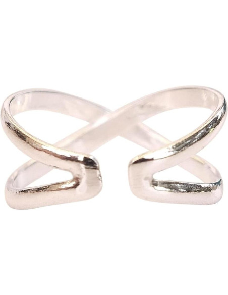 Anillo ajustable de plata esterlina 925 MiYa - Cruzada