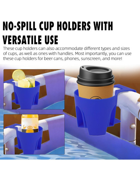 Soporte para vasos TonGass azul para piscinas elevadas - paquete de 6