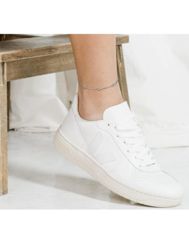 Cadena de Tobillo de Plata Esterlina 925 Chapada en Oro 18K Savlano