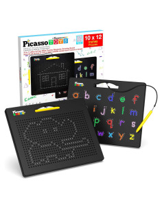 Tablero Magnético PicassoTiles 30x25 cm Alfabeto STEM Negro