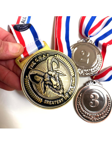 Medalla de Lujo We Da Goat 6.99 cm Doble Cara Premio Deportivo