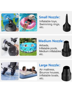 Bomba de Aire Eléctrica Aiwhfqdz 130W con 4 Boquillas Negra 2