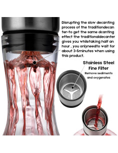 Decantador de Vino VnoPerito 1200ml con Aerador y Filtro 2