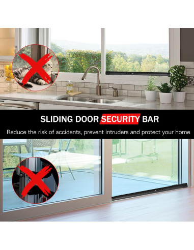 Barra de Seguridad Ajustable para Puerta Corredera Widyana 43.4-101.6 cm