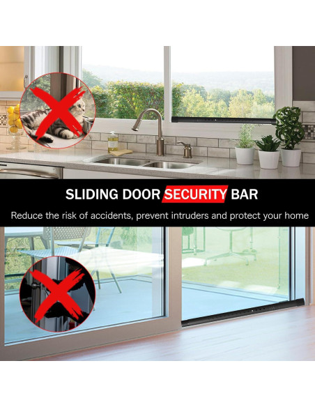 Barra de Seguridad Ajustable para Puerta Corredera Widyana 43.4-101.6 cm