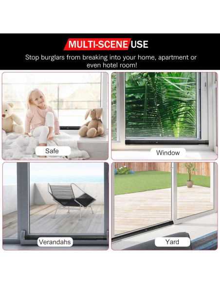 Barra de Seguridad Ajustable para Puerta Corredera Widyana 43.4-101.6 cm