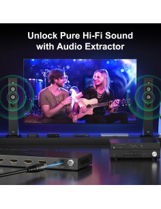 Interruptor HDMI 2.1 AVIDGRAM 4x1 con extractor de audio 8K 60Hz 2