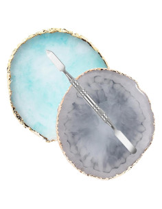Paleta de Resina para Uñas Beautifultracy - 2 Pcs Gris y Azul