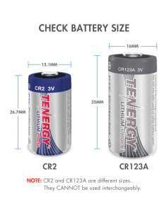 Batería de Litio CR2 3V Tenergy No Recargable Paquete de 10 2