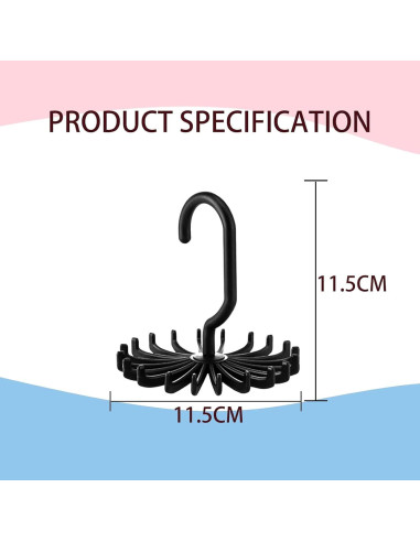 Perchero de Corbatas Circular YAFIYGI Negro Organizador 360