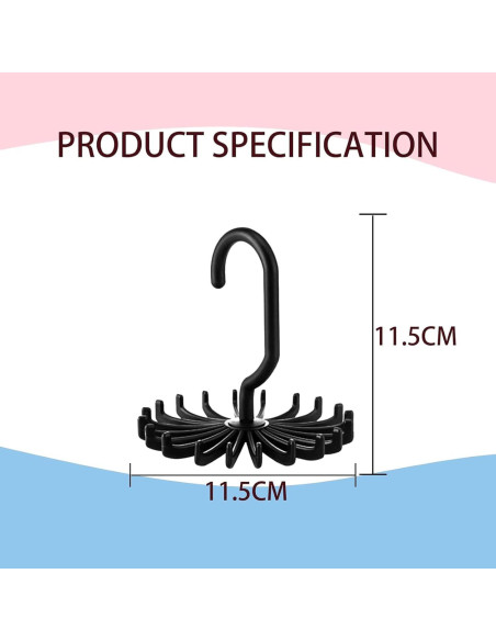 Perchero de Corbatas Circular YAFIYGI Negro Organizador 360