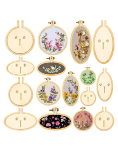 Mini Aros de Bordado de Madera Syhood - 8 Juegos Variados