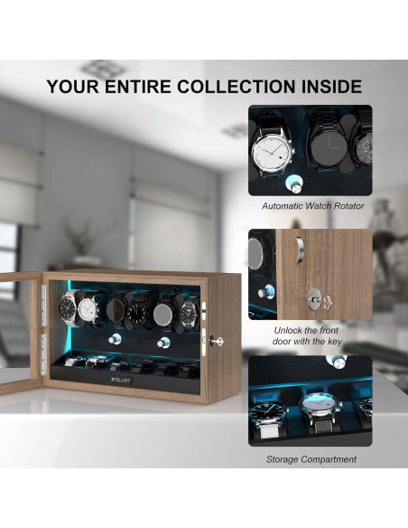 Cargador Automático de Relojes XTELARY - 6 Espacios, Motor Silencioso