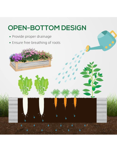 Cama de Jardín Elevada Outsunny con Invernadero Policarbonato 122x61cm