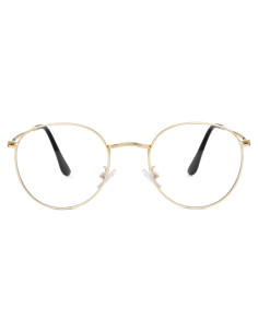 Gafas Redondas KURSAN Metal Dorado Lentes Transparentes Unisex