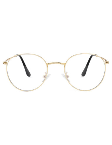 Gafas Redondas KURSAN Metal Dorado Lentes Transparentes Unisex