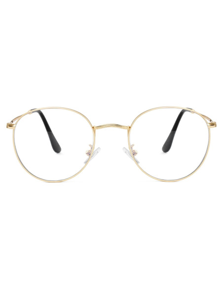 Gafas Redondas KURSAN Metal Dorado Lentes Transparentes Unisex