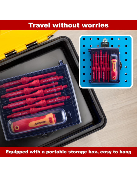 Juego de Destornilladores Aislados MAXPOWER 7 en 1 con Punta Magnética