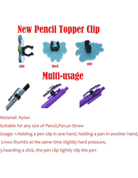 24 Adornos para Lápices Mexicanos Pabucle - Clip Decorativo