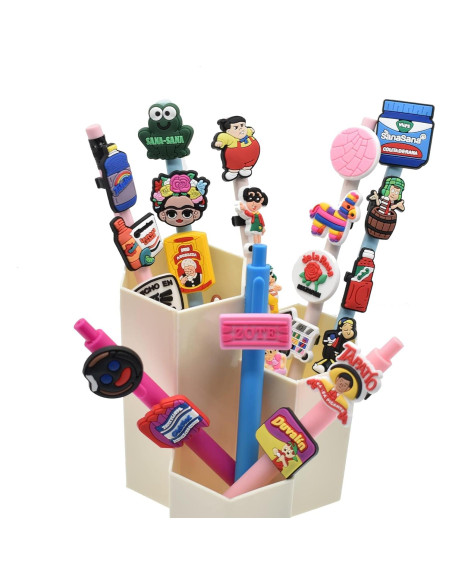 24 Adornos para Lápices Mexicanos Pabucle - Clip Decorativo