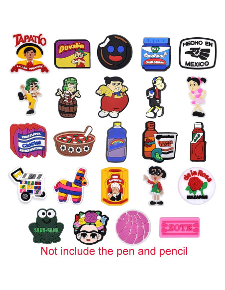 24 Adornos para Lápices Mexicanos Pabucle - Clip Decorativo