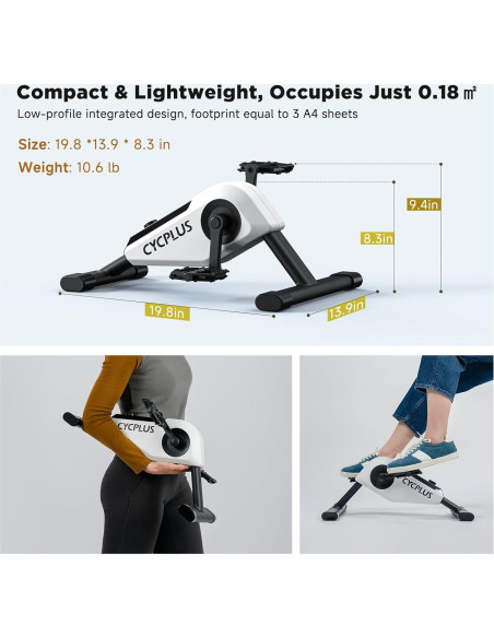 Mini Ejercitador de Pedales CYCPLUS DC1 160W Magnético