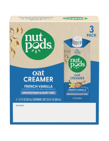 Crema de Avena Sin Azúcar Nutpods - 3 Paquetes de 330ml