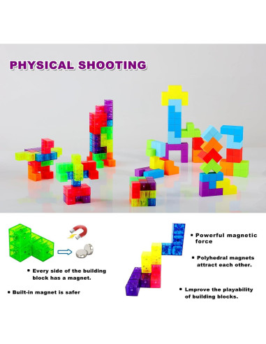 Bloques de Construcción Magnéticos OUXIA Set 14 Piezas 3D
