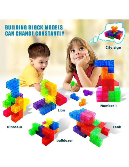 Bloques de Construcción Magnéticos OUXIA Set 14 Piezas 3D