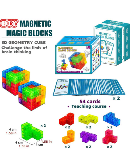 Bloques de Construcción Magnéticos OUXIA Set 14 Piezas 3D