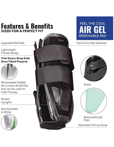 Férula de Tobillo AnklePro Air Gel Pequeña Negra con Cojín de Aire