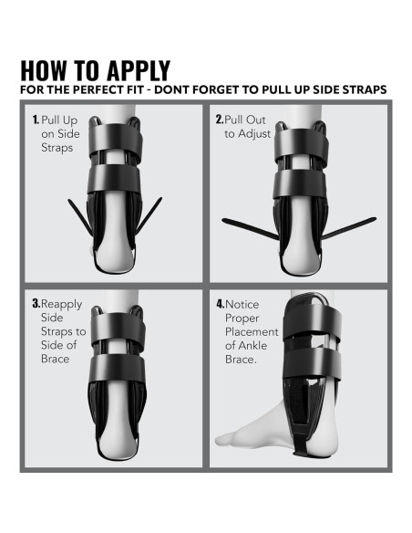 Férula de Tobillo AnklePro Air Gel Pequeña Negra con Cojín de Aire
