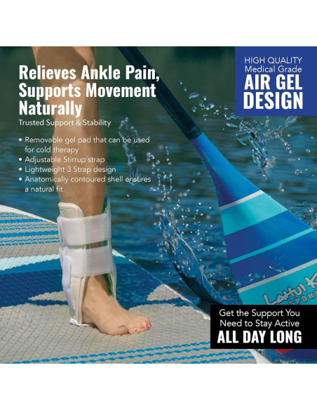 Férula de Tobillo AnklePro Air Gel Pequeña Negra con Cojín de Aire