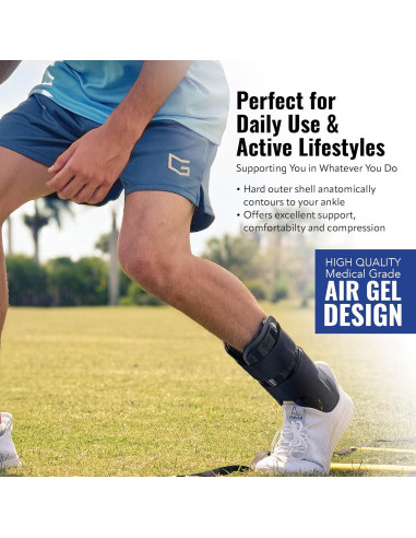 Férula de Tobillo AnklePro Air Gel Pequeña Negra con Cojín de Aire