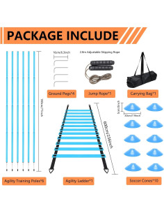 Conjunto de entrenamiento de agilidad ZEMBSOYA con postes y conos 2