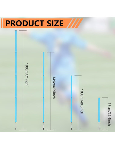 Conjunto de entrenamiento de agilidad ZEMBSOYA con postes y conos