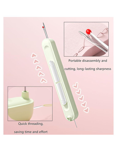 3 Enhebradores de Agujas Suwzuqn 2 en 1 Automáticos para Costura
