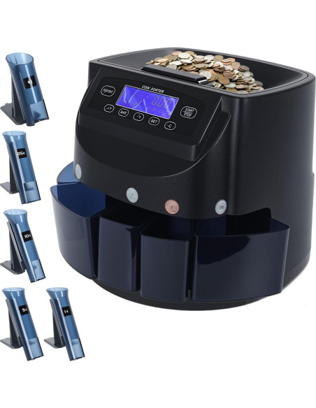 Máquina Contadora de Monedas Grebest, Clasificador Eléctrico 500 Monedas