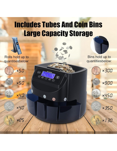 Máquina Contadora de Monedas Grebest, Clasificador Eléctrico 500 Monedas