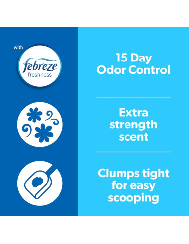 Arena Aglomerante para Gatos Fresh Step 37 lbs con Febreze