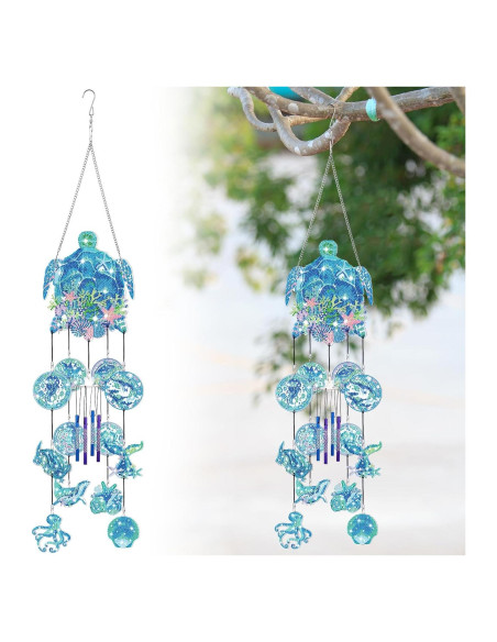 Campanas de Viento de Arte de Diamante GlikCeil Azul 20x20 cm