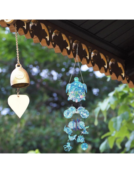 Campanas de Viento de Arte de Diamante GlikCeil Azul 20x20 cm