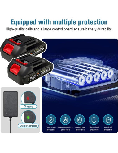 Pulidora a Batería HZPP 6" 5500RPM 2 Baterías 2.0Ah