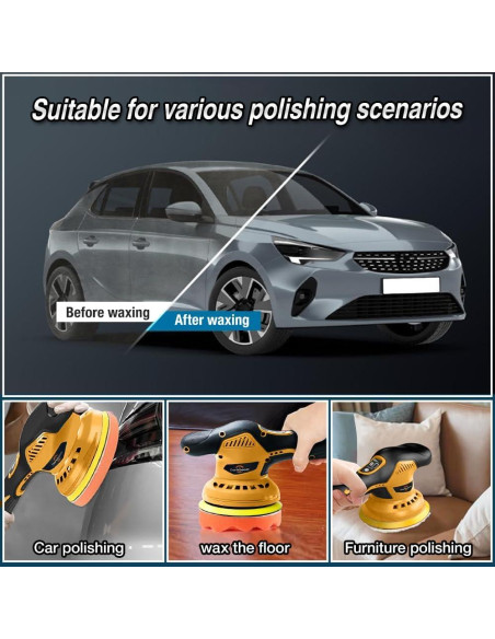 Pulidora a Batería HZPP 6" 5500RPM 2 Baterías 2.0Ah