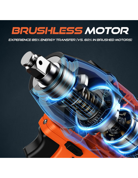 Llave de impacto inalámbrica Decerk 21V 400Nm 2350RPM con 2 baterías Llave de impacto inalámbrica Decerk 21V 400Nm 2350RPM con 2 baterías