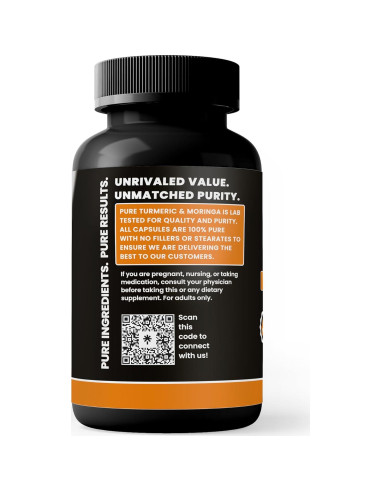 Cápsulas de Cúrcuma y Moringa 365 Unidades - Sin Aditivos