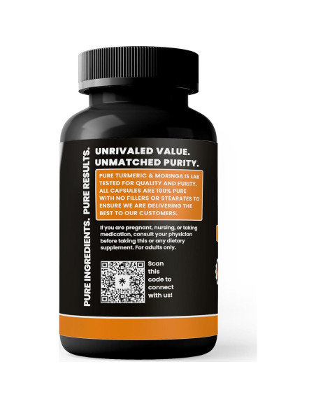 Cápsulas de Cúrcuma y Moringa 365 Unidades - Sin Aditivos